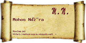 Mohos Nóra névjegykártya