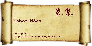 Mohos Nóra névjegykártya